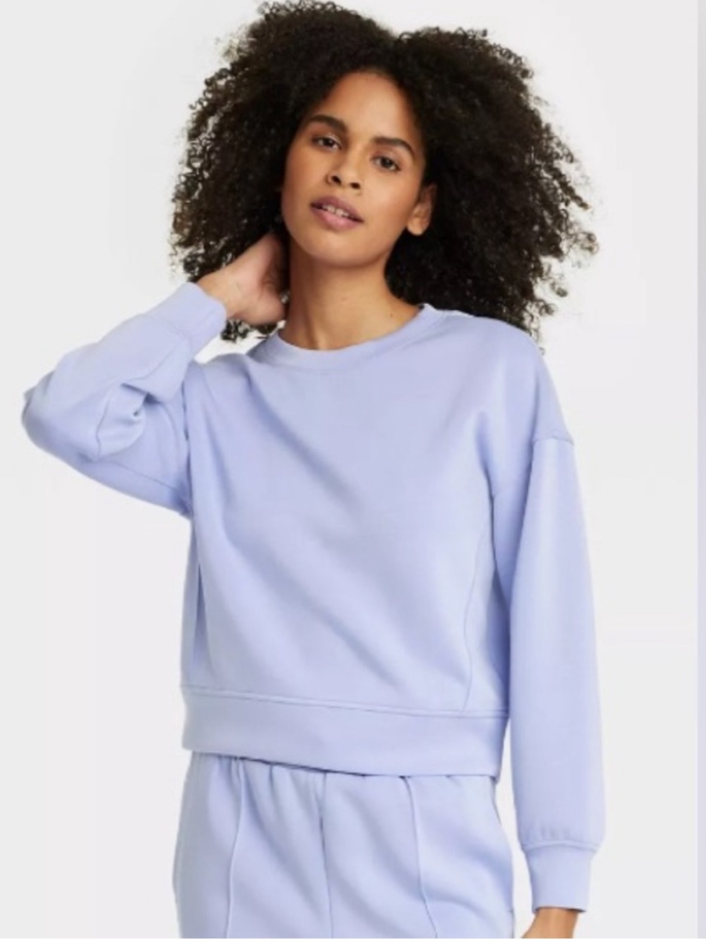 All in Motion Sandwash Crewneck Pullover in Lilac Purple Sz S